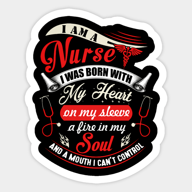 i Am A Nurse I Was Born With My Heat On My Sleeve A Life In My Soul Sticker by Suedm Sidi